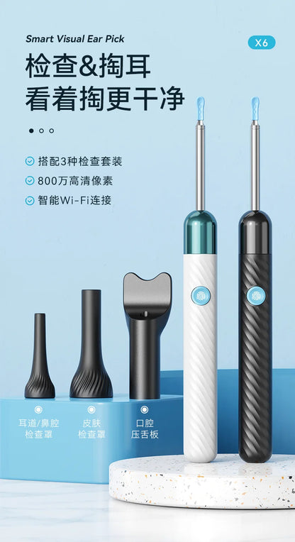 Wireless Ear Wax Removal With Camera Rechargeable Ear Cleaner 8 Megapixels Check Camera with Ear Spoon Set Canal Clean
