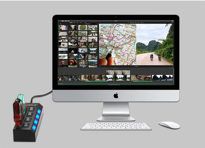 USB 3.0 Power Adapter 4/7 Port Multi USB Splitter Hub USB Hub 2.0 USB Multiple Expander Switch 30CM Cable Hub Docking Stations