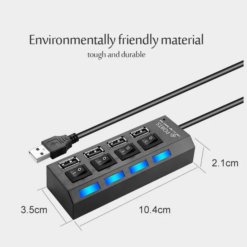 USB 3.0 Power Adapter 4/7 Port Multi USB Splitter Hub USB Hub 2.0 USB Multiple Expander Switch 30CM Cable Hub Docking Stations