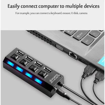 USB 3.0 Power Adapter 4/7 Port Multi USB Splitter Hub USB Hub 2.0 USB Multiple Expander Switch 30CM Cable Hub Docking Stations