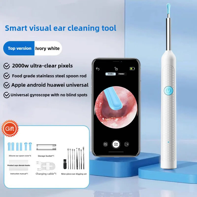 Wireless Ear Wax Removal With Camera Rechargeable Ear Cleaner 8 Megapixels Check Camera with Ear Spoon Set Canal Clean