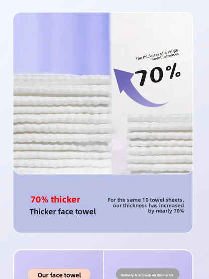 Face Towel Disposable Pure Cotton Thick Facial Towels Disposable Compressed Wipes Soft Cleansing Wipes Travel Makeup Paper Home