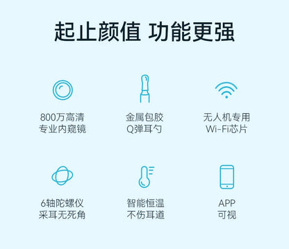 Wireless Ear Wax Removal With Camera Rechargeable Ear Cleaner 8 Megapixels Check Camera with Ear Spoon Set Canal Clean