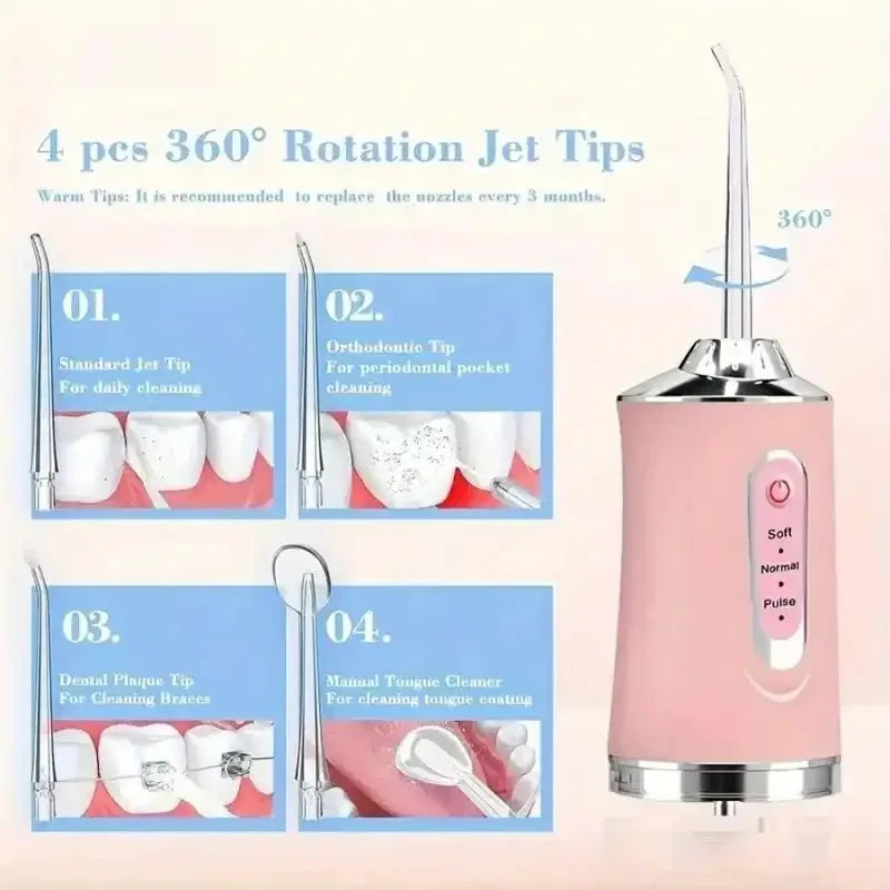 Electric Water Floss, Intelligent Chip, Precise Pressure Control, 360 Degree Rotating Nozzle, Tooth Cleaning Device