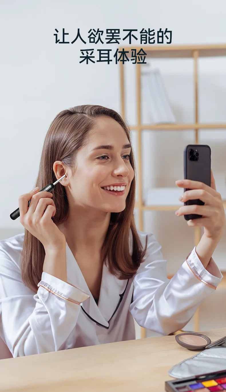 Wireless Ear Wax Removal With Camera Rechargeable Ear Cleaner 8 Megapixels Check Camera with Ear Spoon Set Canal Clean